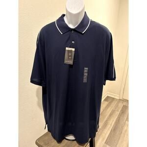 Van Heusen Mens Polo Shirt XL Tall Cotton Black Iris Soft Touch Short Sleeve New